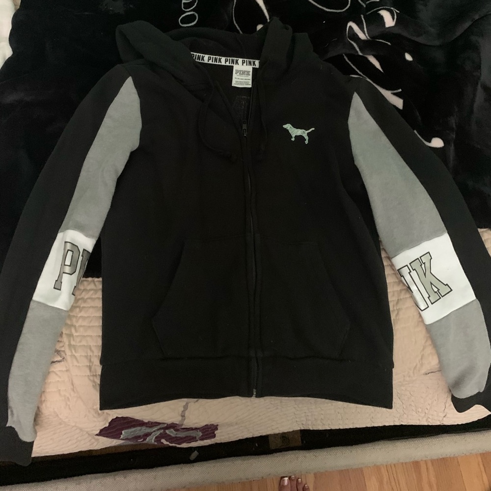 Victoria’s Secret pink bling full zip hoodie nwot